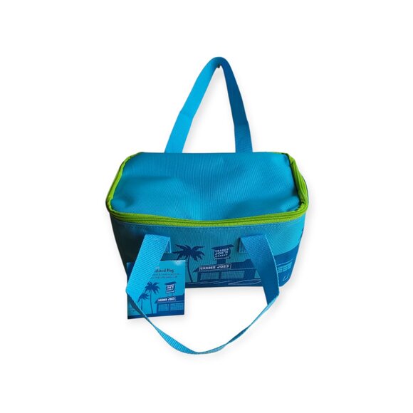 Trader Joes Mini Insulated Lunch Bag Set Peach Blue Cooler Tote NWT Small Sizes - Picture 6 of 6